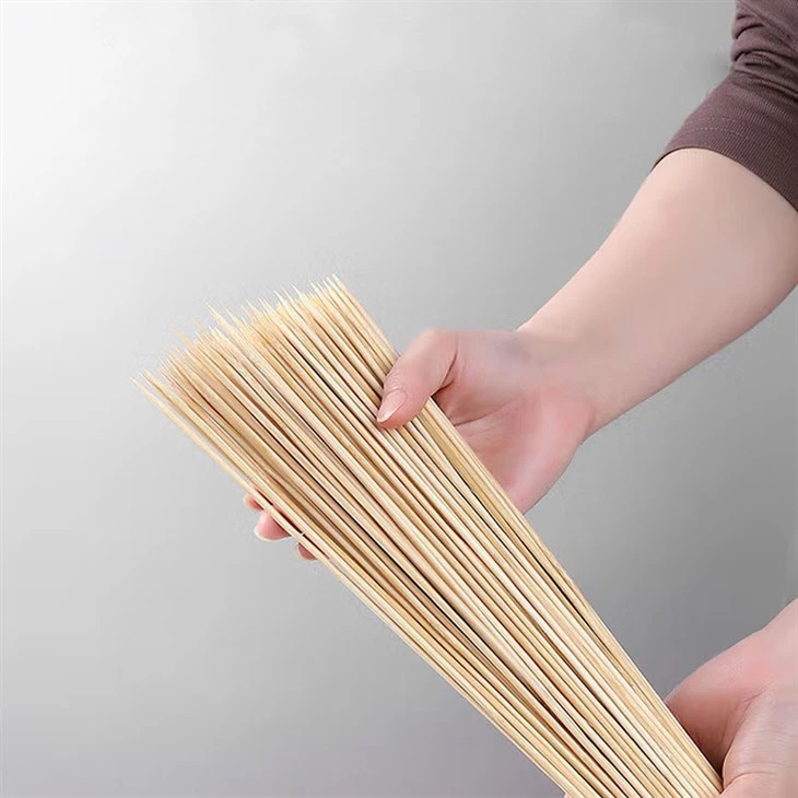 Estick 100% Biodegradable Wholesale Bulk Disposable Natural Bamboo Wooden Bamboo Bbq Skewers Sticks Marshmallow Stick